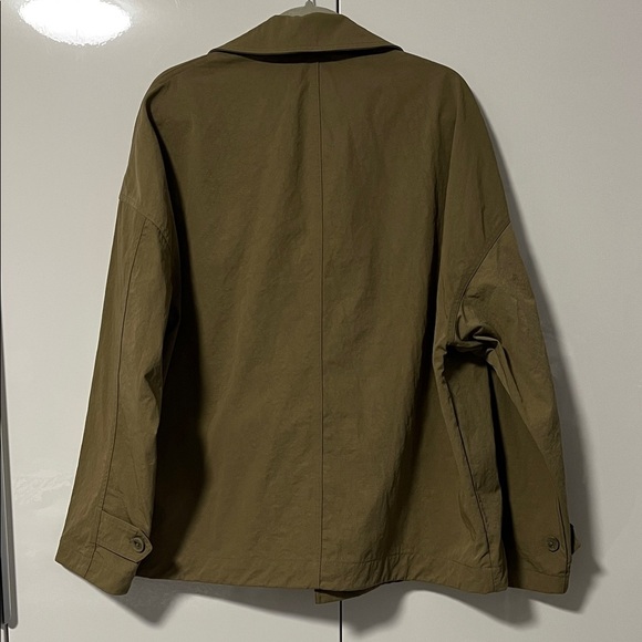 ZARA NWOT Men's Khaki Cropped Trench coat, Size XL - Picture 10 of 13